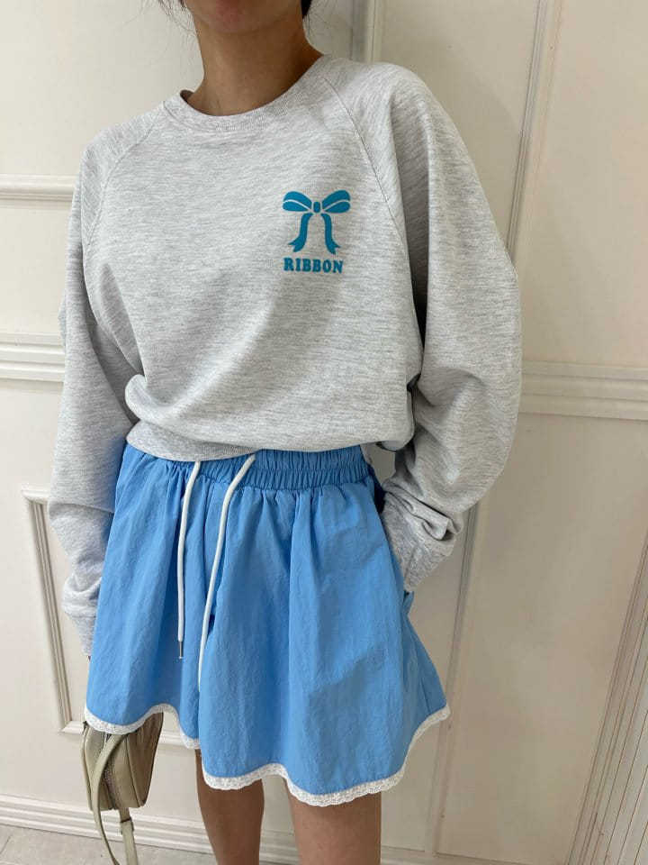 Pearls room - Korean Women Fashion - #womensfashion - Ribbon Sweatshirt - 9