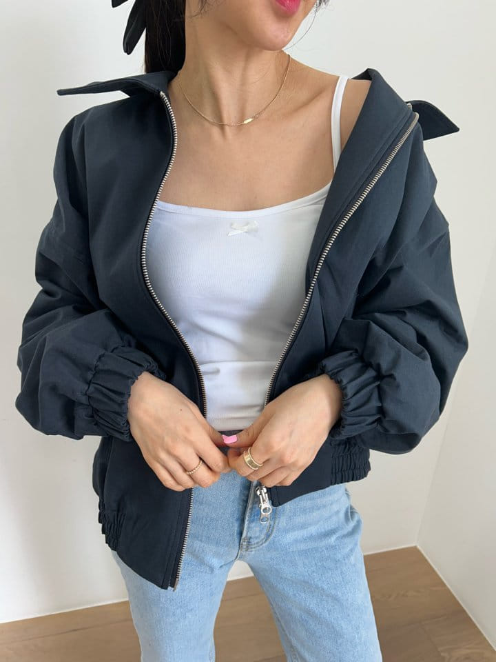 Pearls room - Korean Women Fashion - #womensfashion - Canvas Zip Up - 3