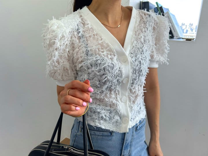 Pearls room - Korean Women Fashion - #womensfashion - Lace Ribbon Cardigan - 8