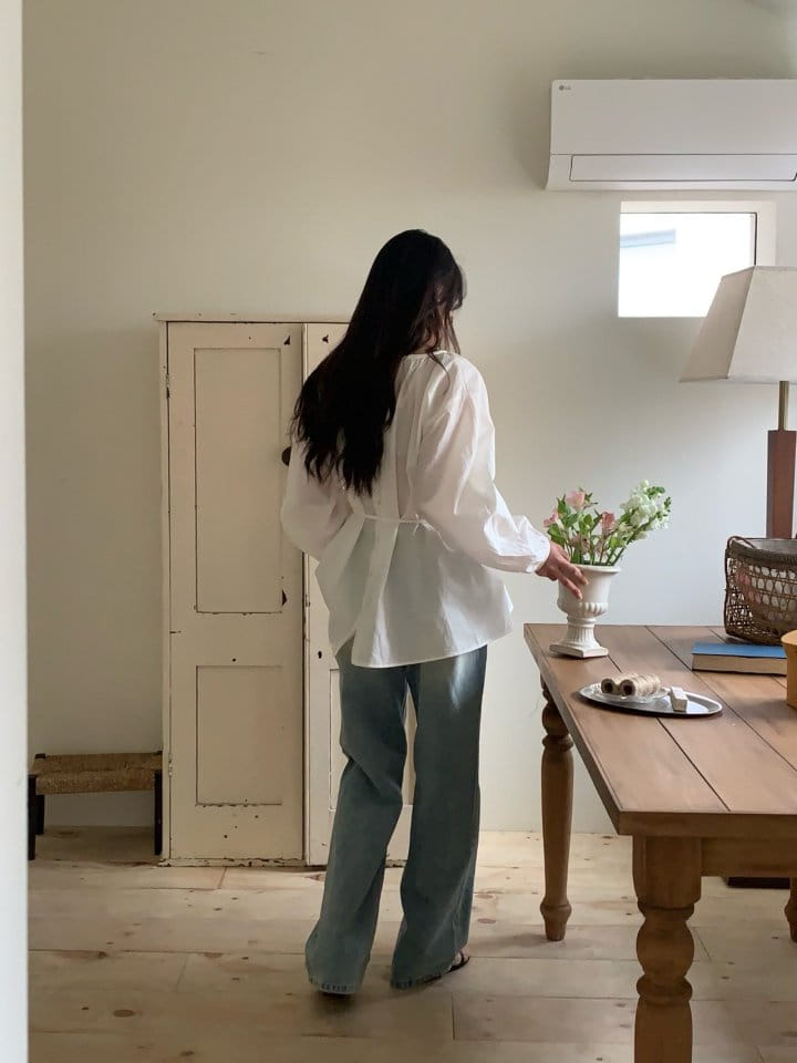 Pomelo - Korean Women Fashion - #thelittlethings - Round Shirring Blouse - 3