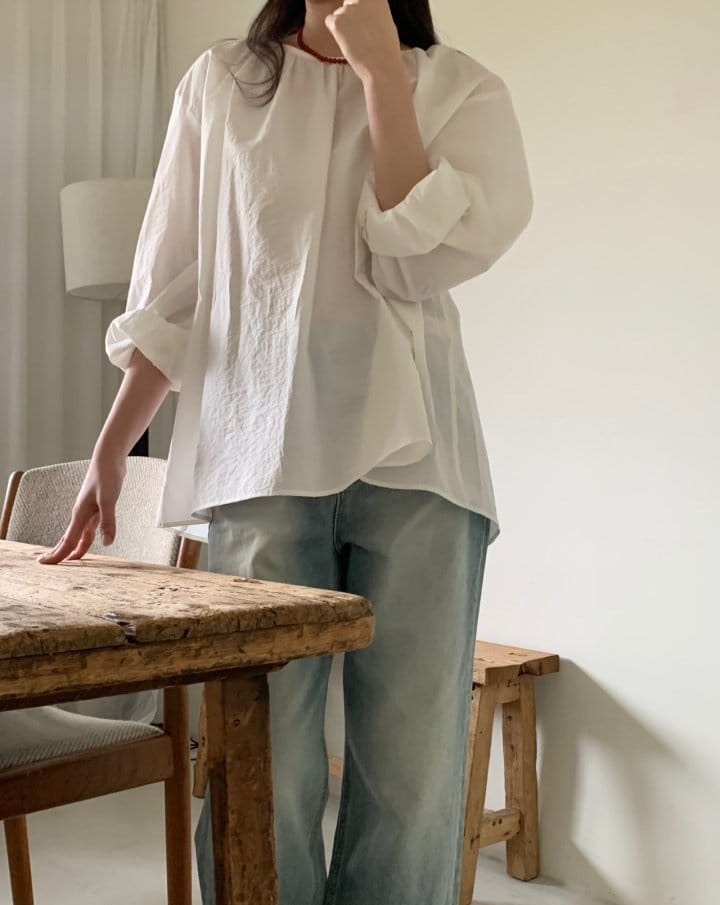 Pomelo - Korean Women Fashion - #womensfashion - Round Shirring Blouse - 9