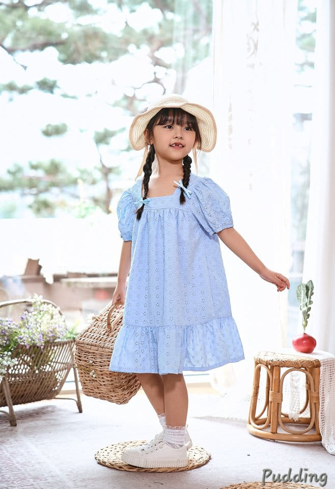 Pudding - Korean Children Fashion - #childofig - Washing Embroidery One-Piece