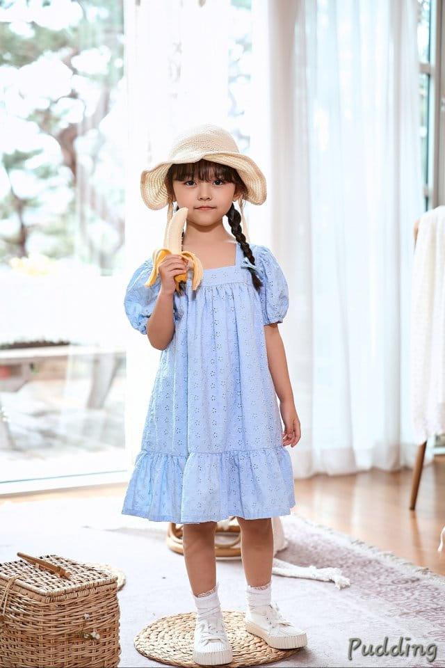 Pudding - Korean Children Fashion - #designkidswear - Washing Embroidery One-Piece - 3