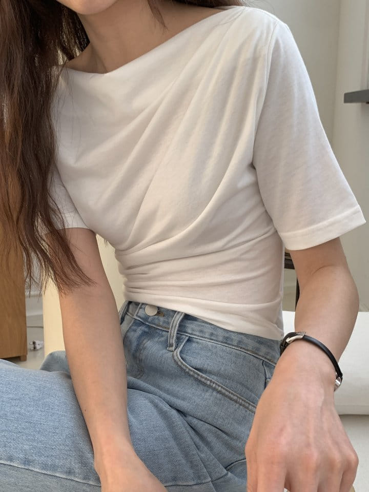 Renouveau - Korean Women Fashion - #thelittlethings - Shirring Off Shoulder Tee