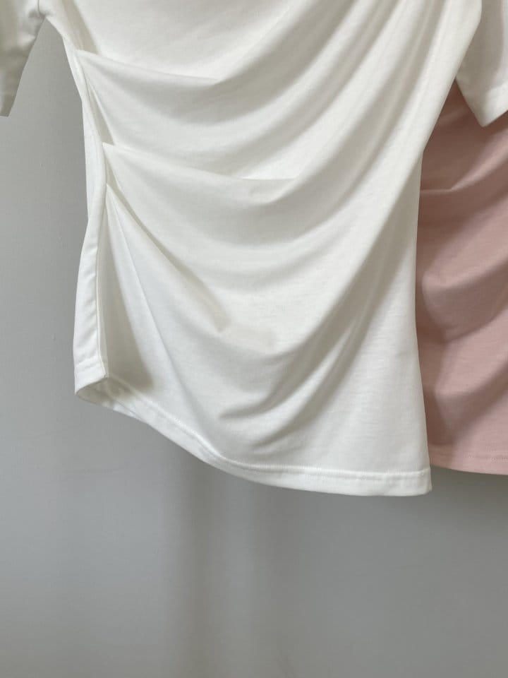 Renouveau - Korean Women Fashion - #womensfashion - Shirring Off Shoulder Tee - 9