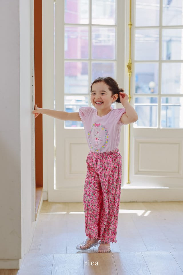 Rica - Korean Children Fashion - #fashionkids - Flower Wrinkle Pants