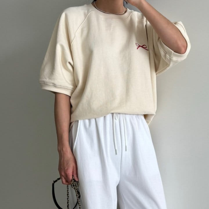 Ripple - Korean Women Fashion - #pursuepretty - Ribbon Embroidery Sweatshirt - 6