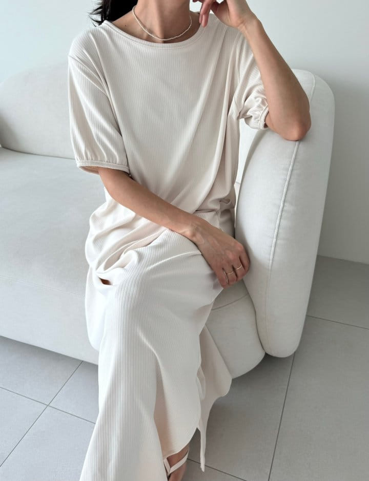 Ripple - Korean Women Fashion - #pursuepretty - Semi Rib One-Piece - 5