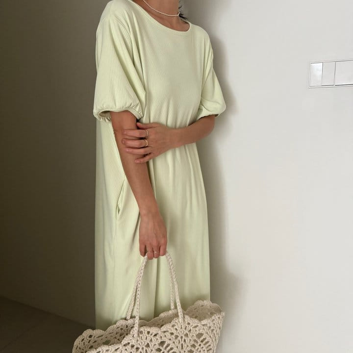 Ripple - Korean Women Fashion - #vintageinspired - Semi Rib One-Piece - 3
