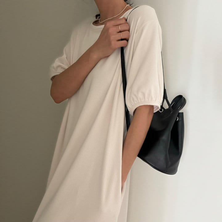 Ripple - Korean Women Fashion - #vintageinspired - Semi Rib One-Piece - 4