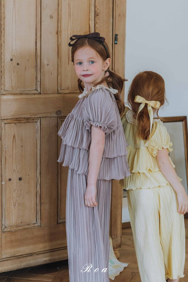 Roa - Korean Children Fashion - #minifashionista - Pleats Top Bottom Set - 5