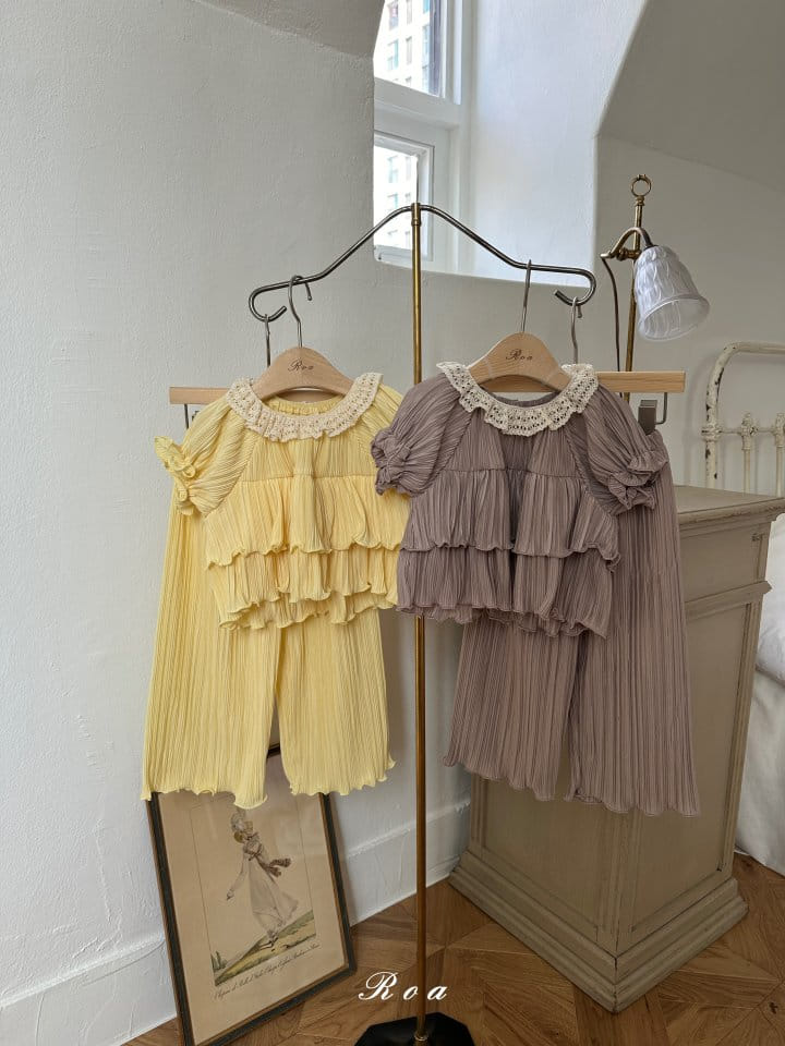 Roa - Korean Children Fashion - #todddlerfashion - Pleats Top Bottom Set - 7