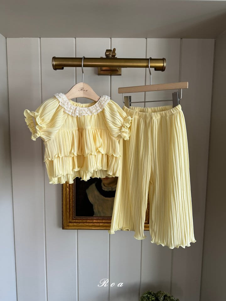 Roa - Korean Children Fashion - #toddlerclothing - Pleats Top Bottom Set - 8