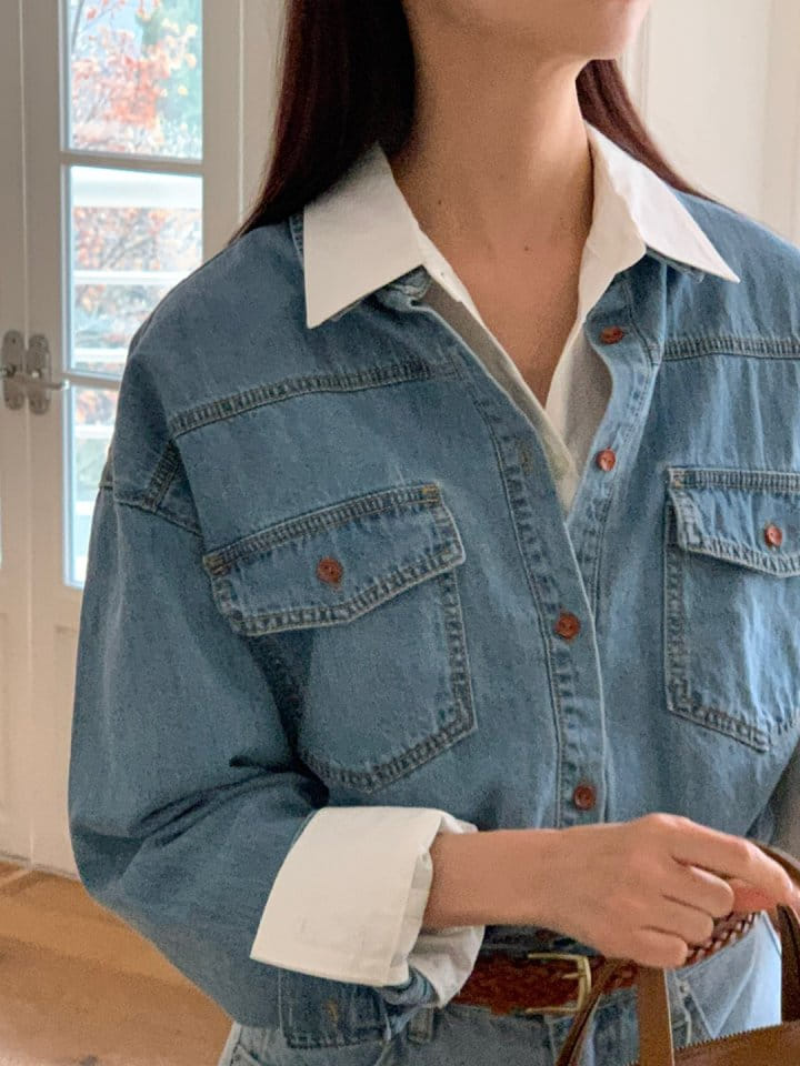 Rumiru - Korean Women Fashion - #momslook - Giselle Denim Shirt - 2