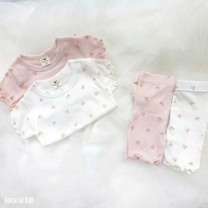 Saerobin - Korean Children Fashion - #designkidswear - Berry Flower Short Sleeve Easy Wear