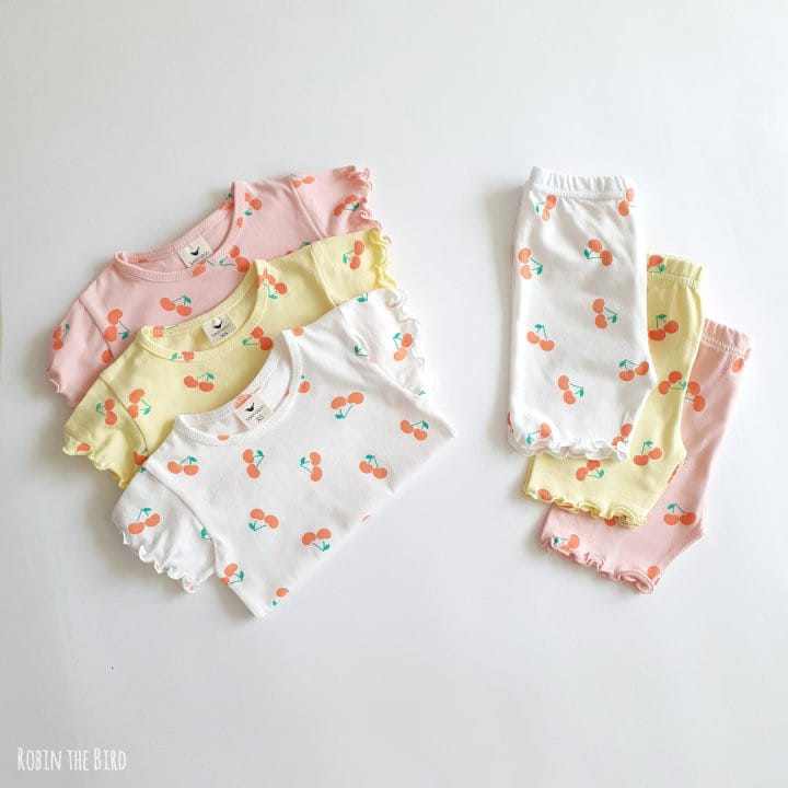 Saerobin - Korean Children Fashion - #discoveringself - Cherry Terry Short Sleeve East Wear