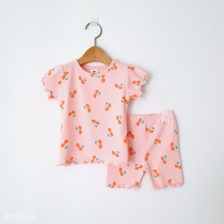 Saerobin - Korean Children Fashion - #kidsshorts - Cherry Terry Short Sleeve East Wear - 4