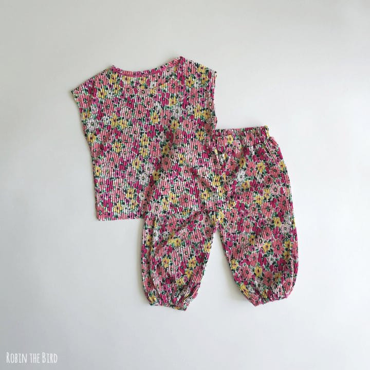 Saerobin - Korean Children Fashion - #littlefashionista - Flower Pleats Top Bottom Set - 9