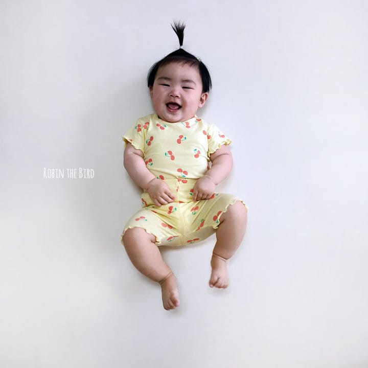 Saerobin - Korean Children Fashion - #littlefashionista - Cherry Terry Short Sleeve East Wear - 7