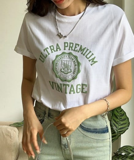 Sienne - Korean Women Fashion - #momslook - Ultra Short Sleeve Tee - 2