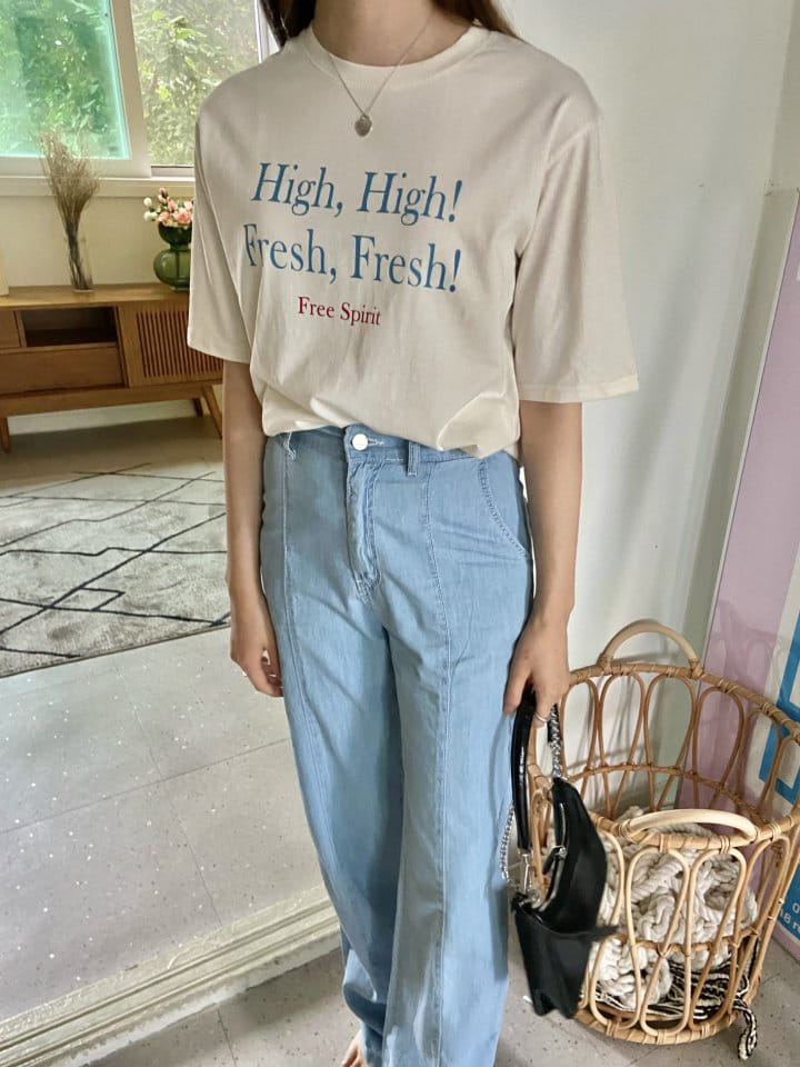 Sienne - Korean Women Fashion - #momslook - High Short Sleeve Tee - 5