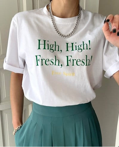 Sienne - Korean Women Fashion - #momslook - High Short Sleeve Tee - 7