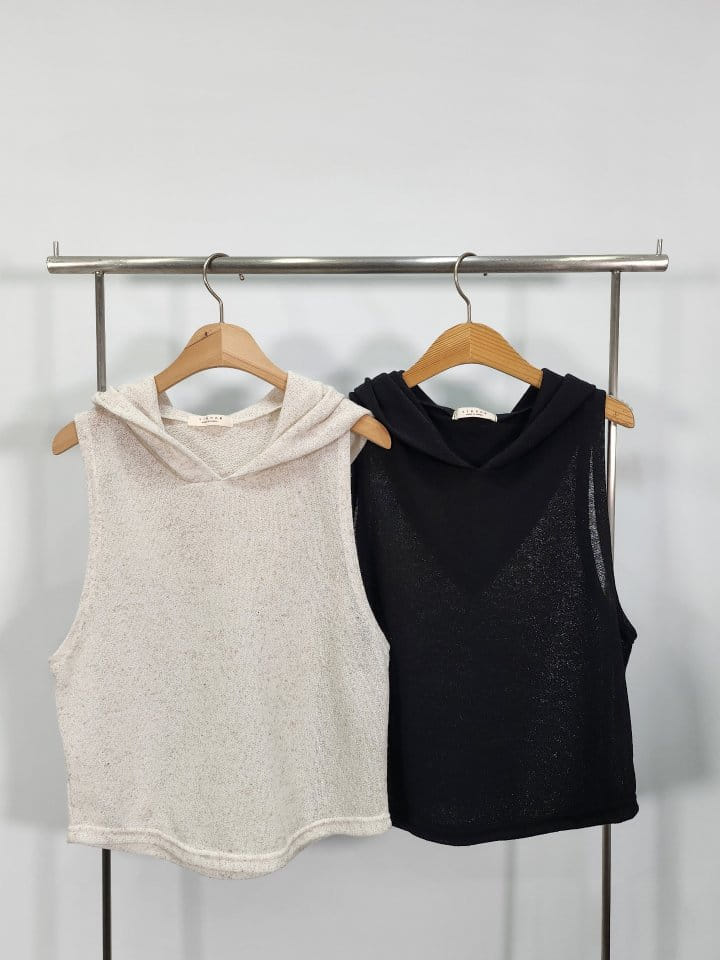 Sienne - Korean Women Fashion - #momslook - Bubble Hoody Sleeveless Tee