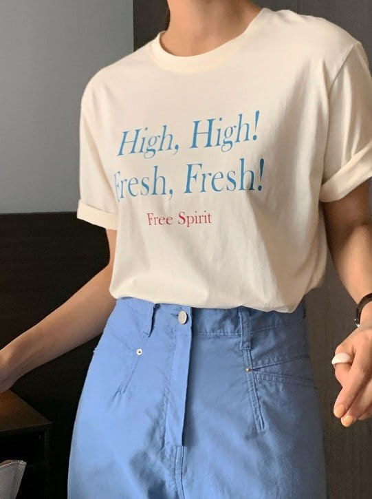 Sienne - Korean Women Fashion - #womensfashion - High Short Sleeve Tee - 2