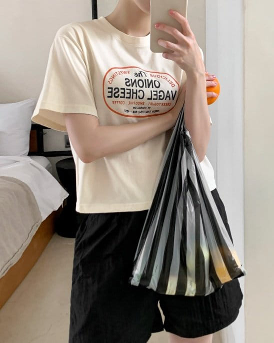 Sienne - Korean Women Fashion - #womensfashion - Onions Crop Short Sleeve Tee - 2