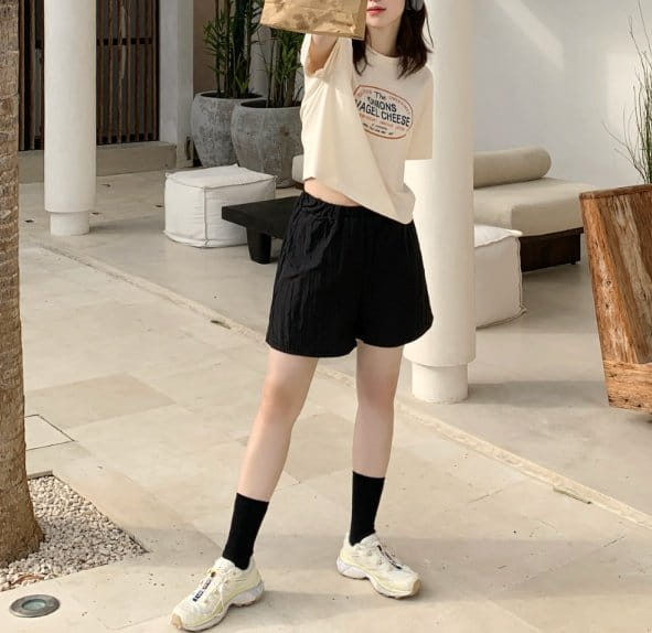 Sienne - Korean Women Fashion - #momslook - Onions Crop Short Sleeve Tee - 4