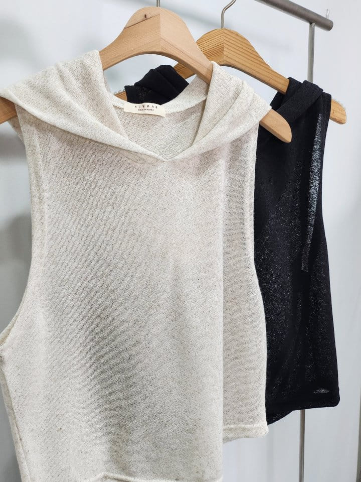 Sienne - Korean Women Fashion - #womensfashion - Bubble Hoody Sleeveless Tee - 2