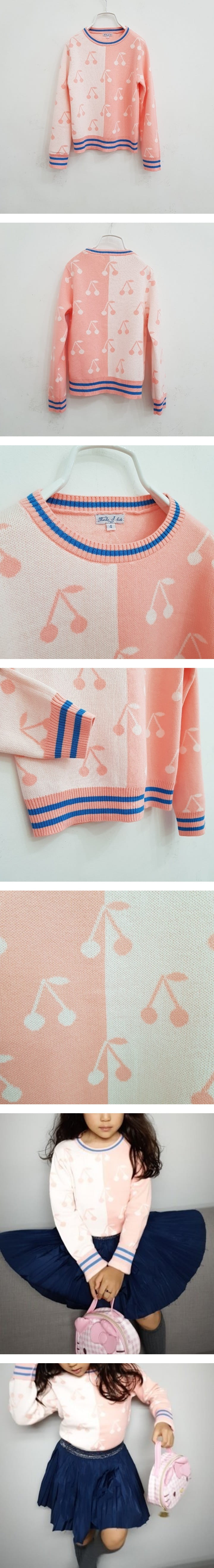 T.j - Korean Children Fashion - #childrensboutique - Bbooing Cherry Half Half C Knit - 2