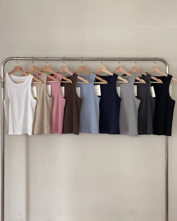 Taejoon - Korean Women Fashion - #momslook - Rib Sleeveless Tee