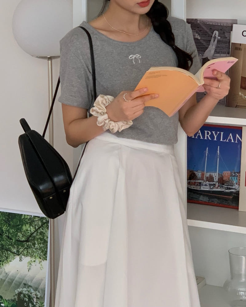 Taejoon - Korean Women Fashion - #momslook - Ribbon Tee - 8