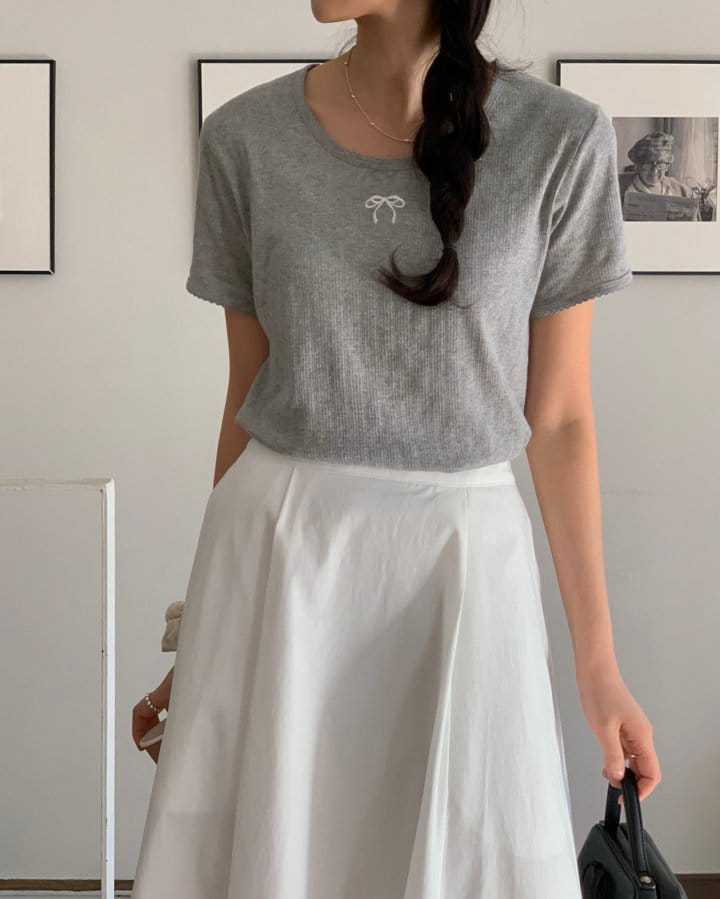 Taejoon - Korean Women Fashion - #womensfashion - Ribbon Tee