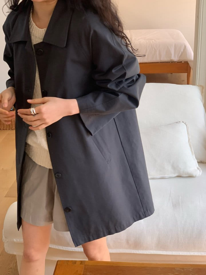Taf - Korean Women Fashion - #vintagekidsstyle - Easy Single Trench Coat - 4