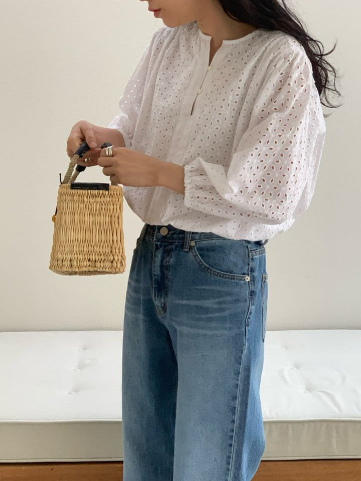Taf - Korean Women Fashion - #shopsmall - Ple Punching Blouse - 2