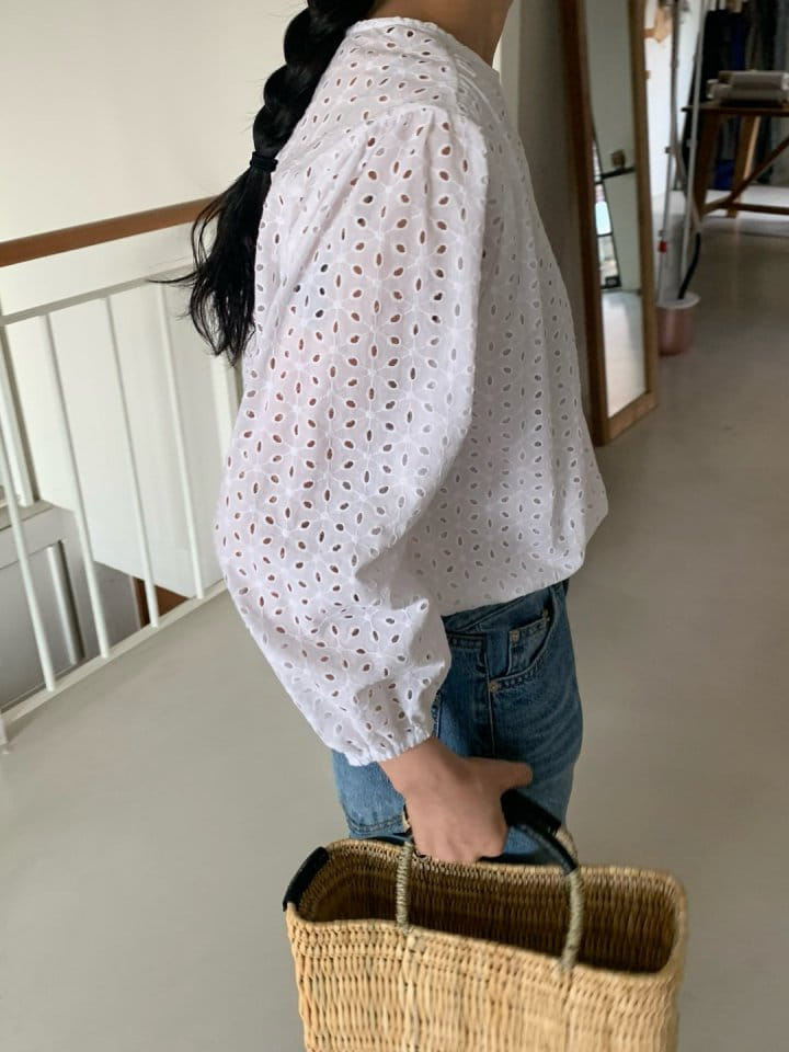Taf - Korean Women Fashion - #thatsdarling - Ple Punching Blouse - 3