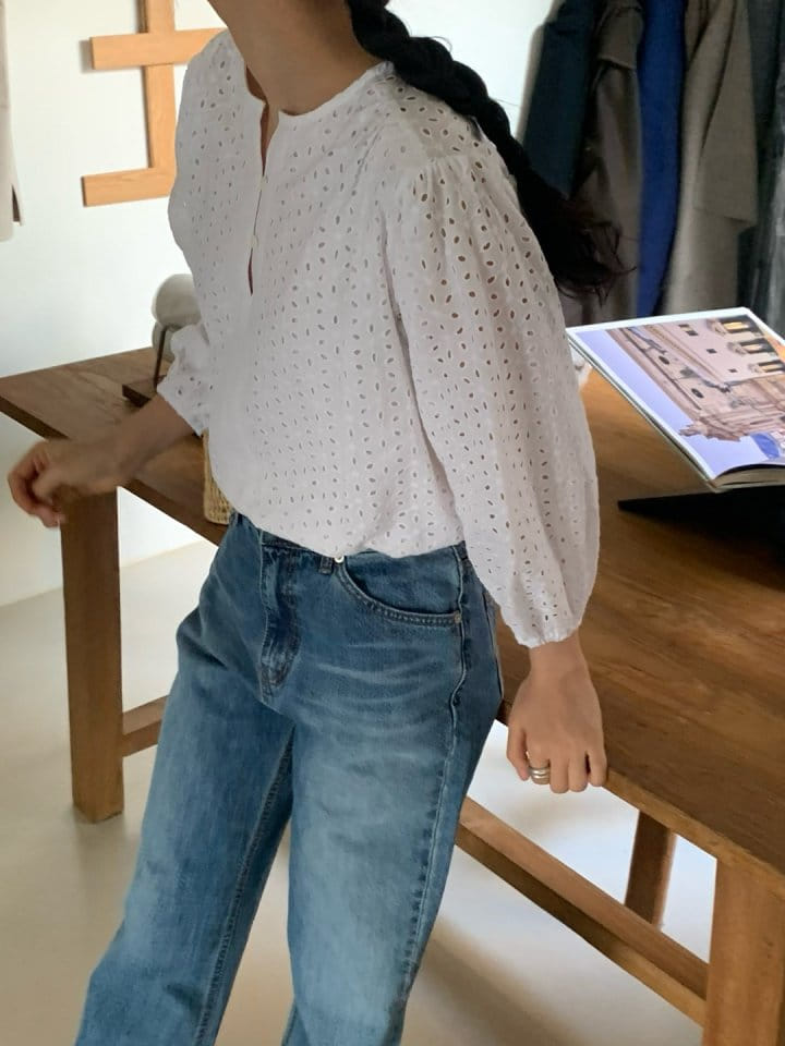 Taf - Korean Women Fashion - #thatsdarling - Ple Punching Blouse - 4