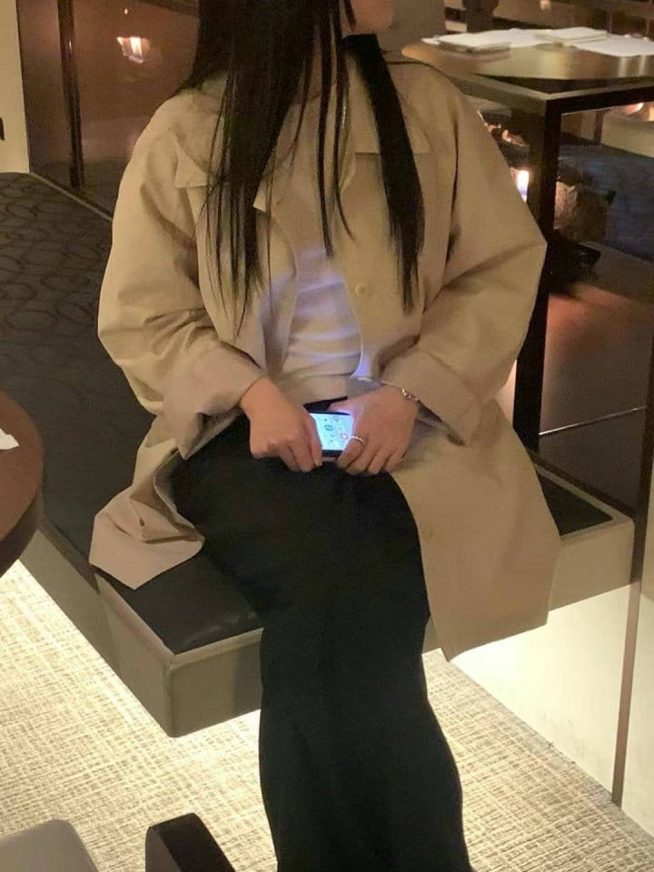 Taf - Korean Women Fashion - #vintagekidsstyle - Easy Single Trench Coat - 3