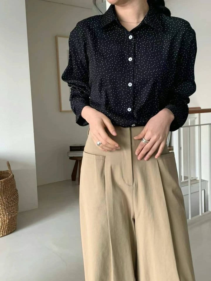 Taf - Korean Women Fashion - #womensfashion - Pom Pom Dot Blouse - 2