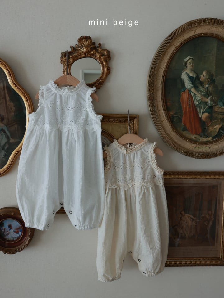 The Beige - Korean Baby Fashion - #babyclothing - Lace Long Pants Body Suit - 2
