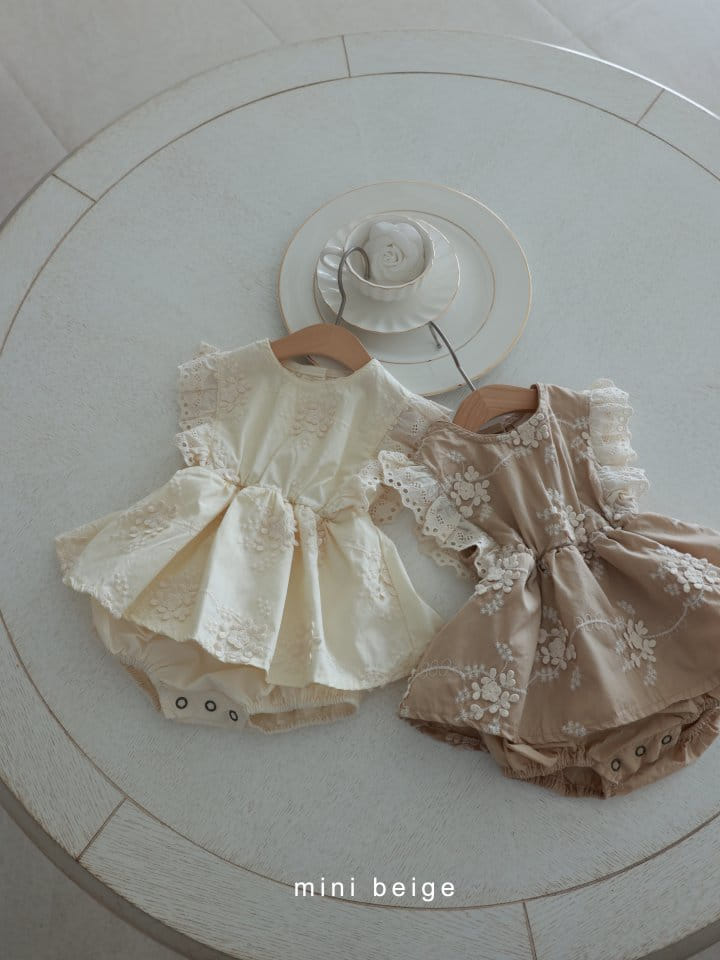 The Beige - Korean Baby Fashion - #onlinebabyboutique - Embroidery Skirt Body Suit - 11