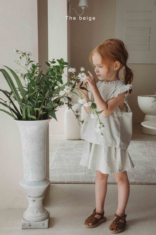 The Beige - Korean Children Fashion - #magicofchildhood - Frill Check Blanc - 9