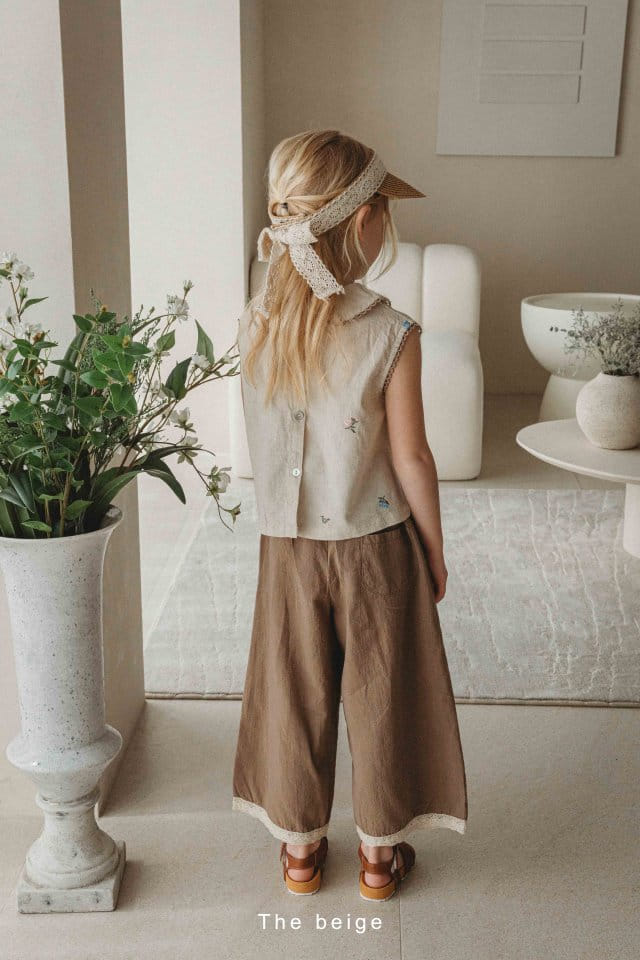 The Beige - Korean Children Fashion - #minifashionista - Lace Ma Wide Pants - 3