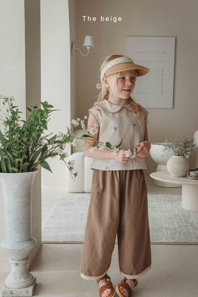 The Beige - Korean Children Fashion - #minifashionista - Lace Ma Wide Pants - 4