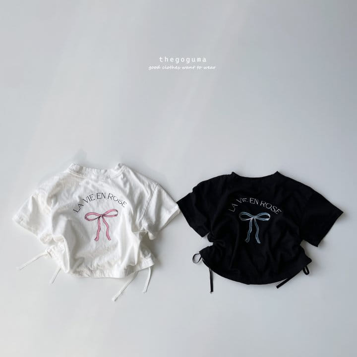 Thegoguma - Korean Children Fashion - #kidsshorts - Rose Ribbon Tee