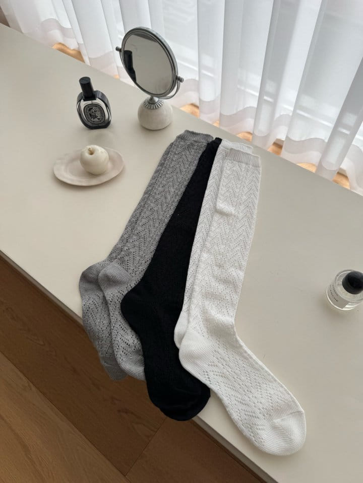 There's - Korean Women Fashion - #momslook - Punching Knee Socks - 10