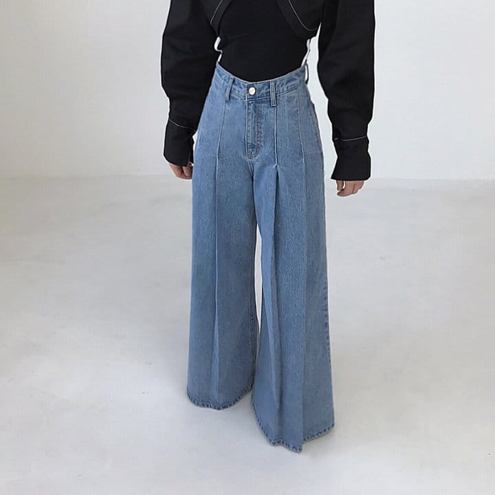 Twomoon - Korean Women Fashion - #momslook - Pintuck Denim  - 2