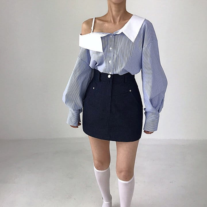 Twomoon - Korean Women Fashion - #womensfashion - Venezia Shoulder Shirt